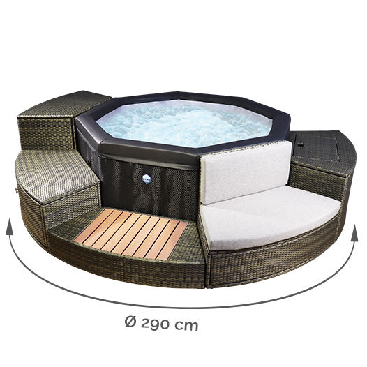 Spa Octopus portable Netspa 6 places avec Mobilier 